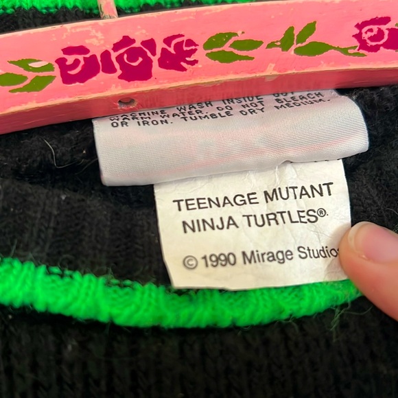 1990 TMNT Teenage Mutant Ninja Turtles vintage sweater Kids Large Womens Small - Picture 5 of 8